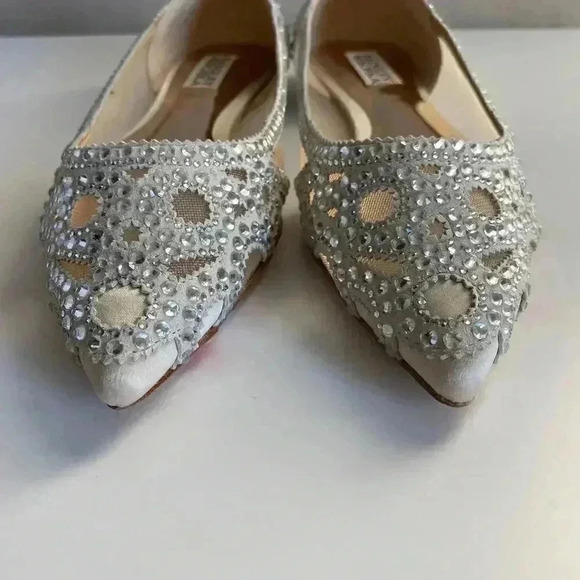 Badgley Mischka Gigi Crystal Pointed Toe Flat - Picture 7 of 11